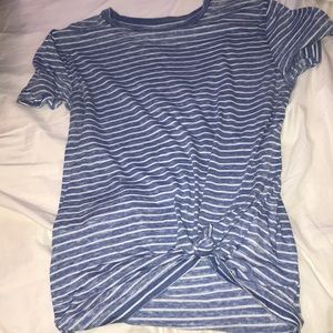 Blue and white striped tee